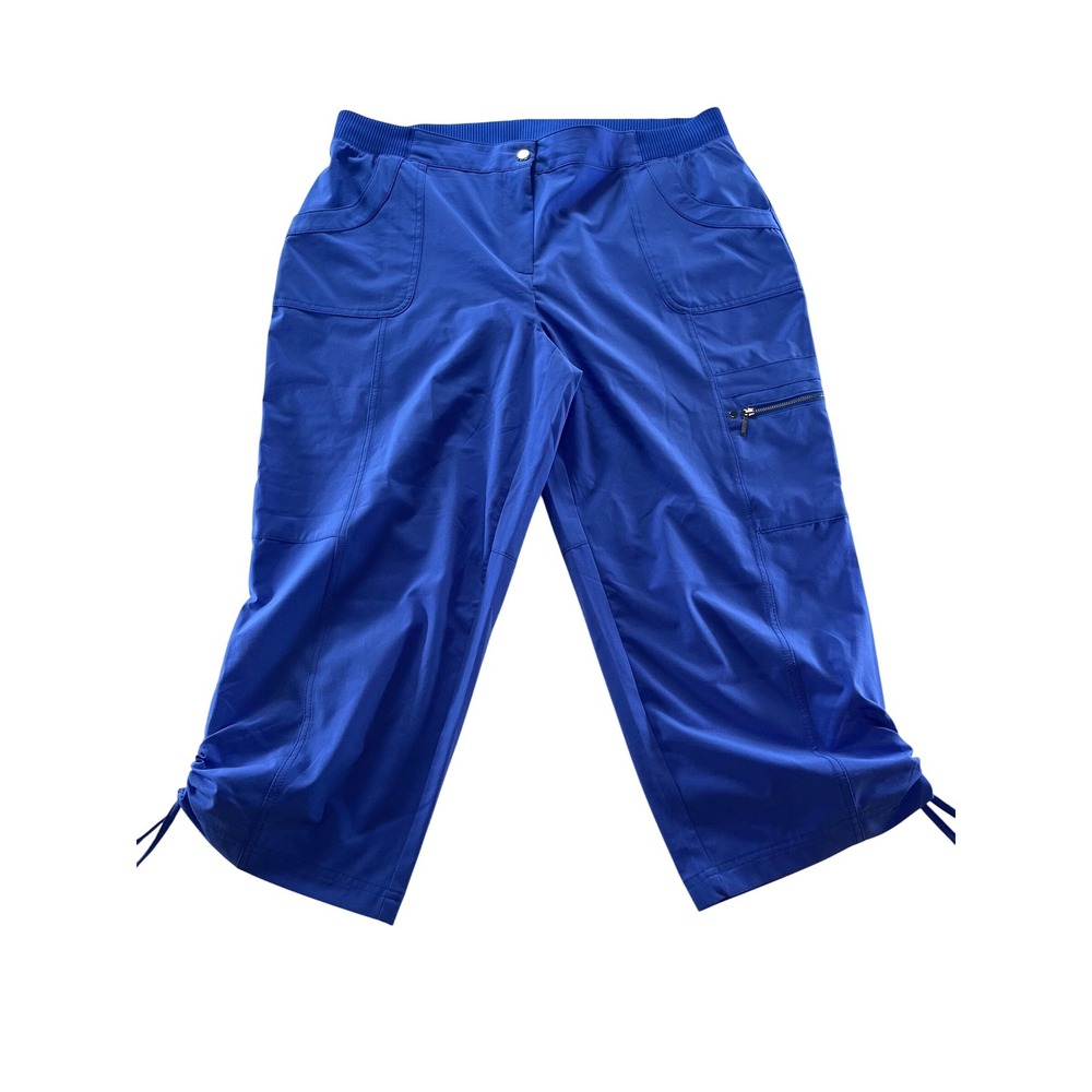 Zenergy by Chorus Blue Cargo‎ Capri Pants Drawstring Waist Women's Size 2